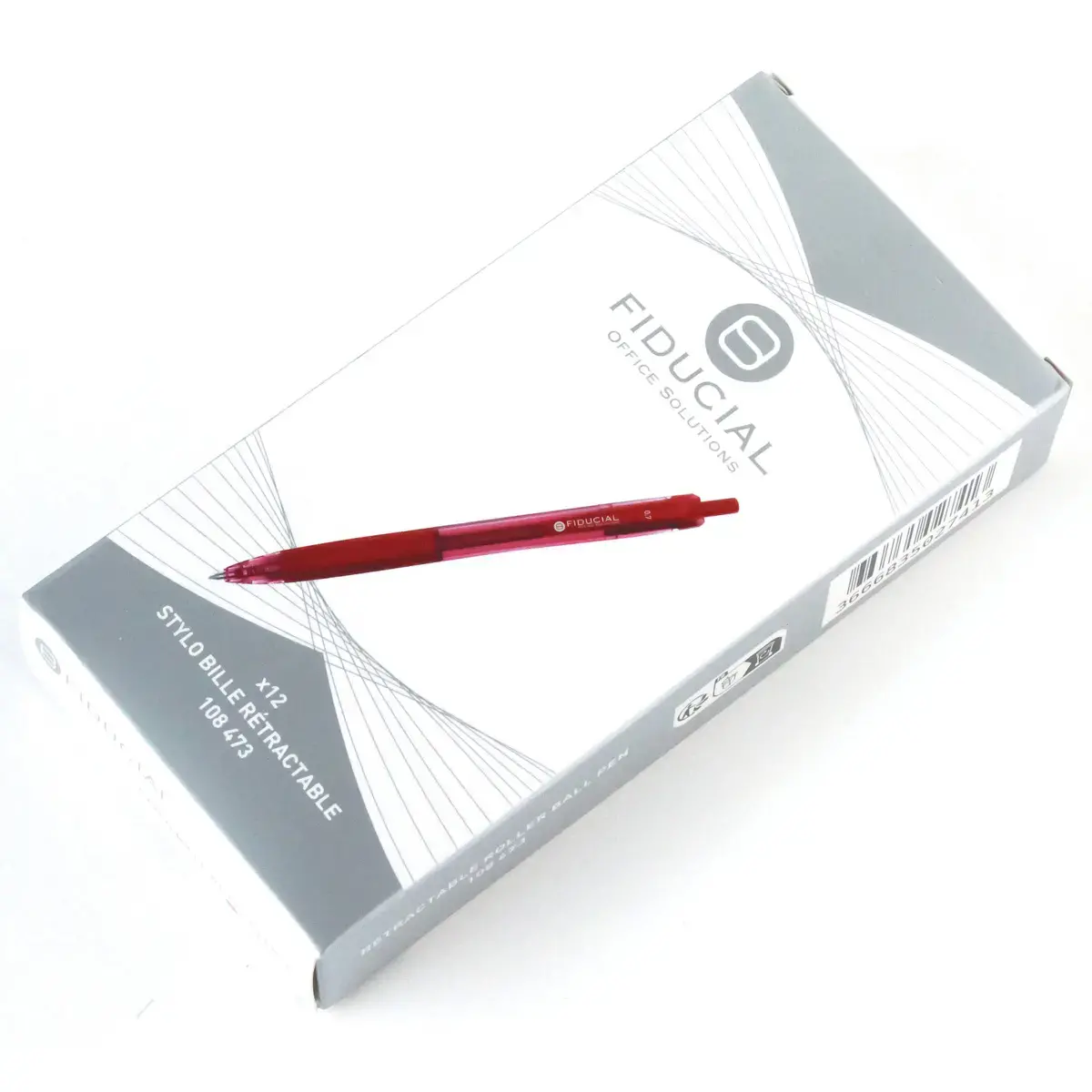 Stylo bille rétractable - Avec grip - Ecriture moyenne - Rouge - Fiducial photo du produit