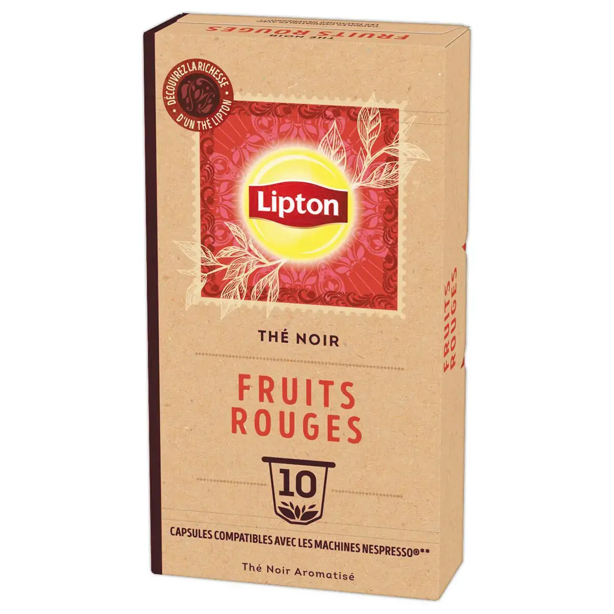 10 Capsules Thé Noir Fruits Rouges - Compatibles Nespresso - LIPTON photo du produit