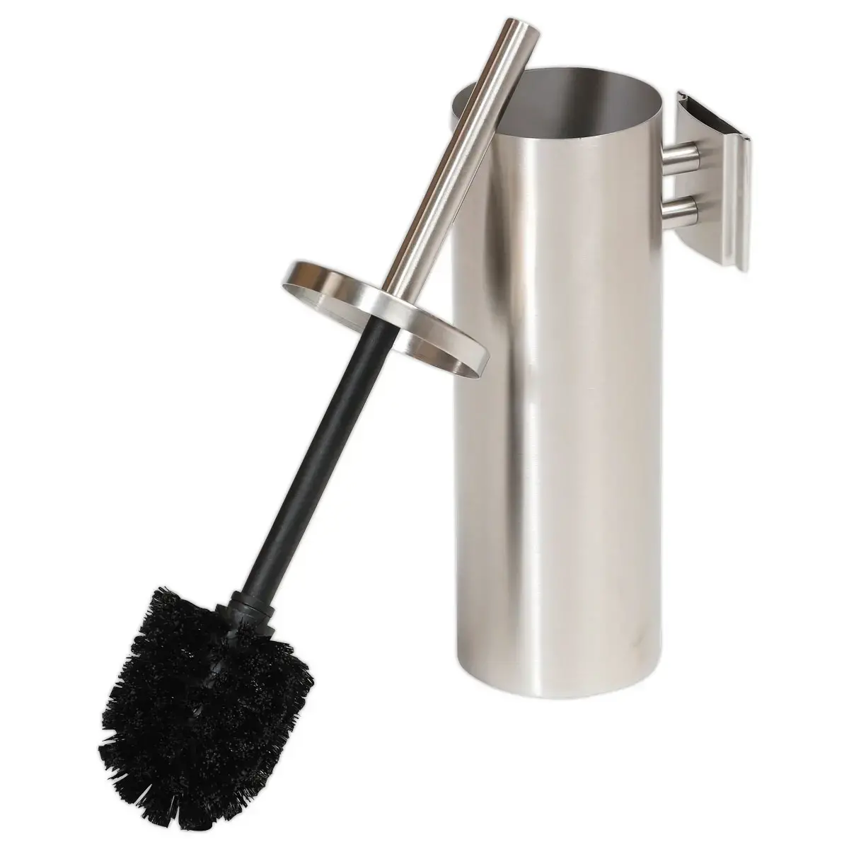 Brosse WC avec support mural - Inox satiné photo du produit