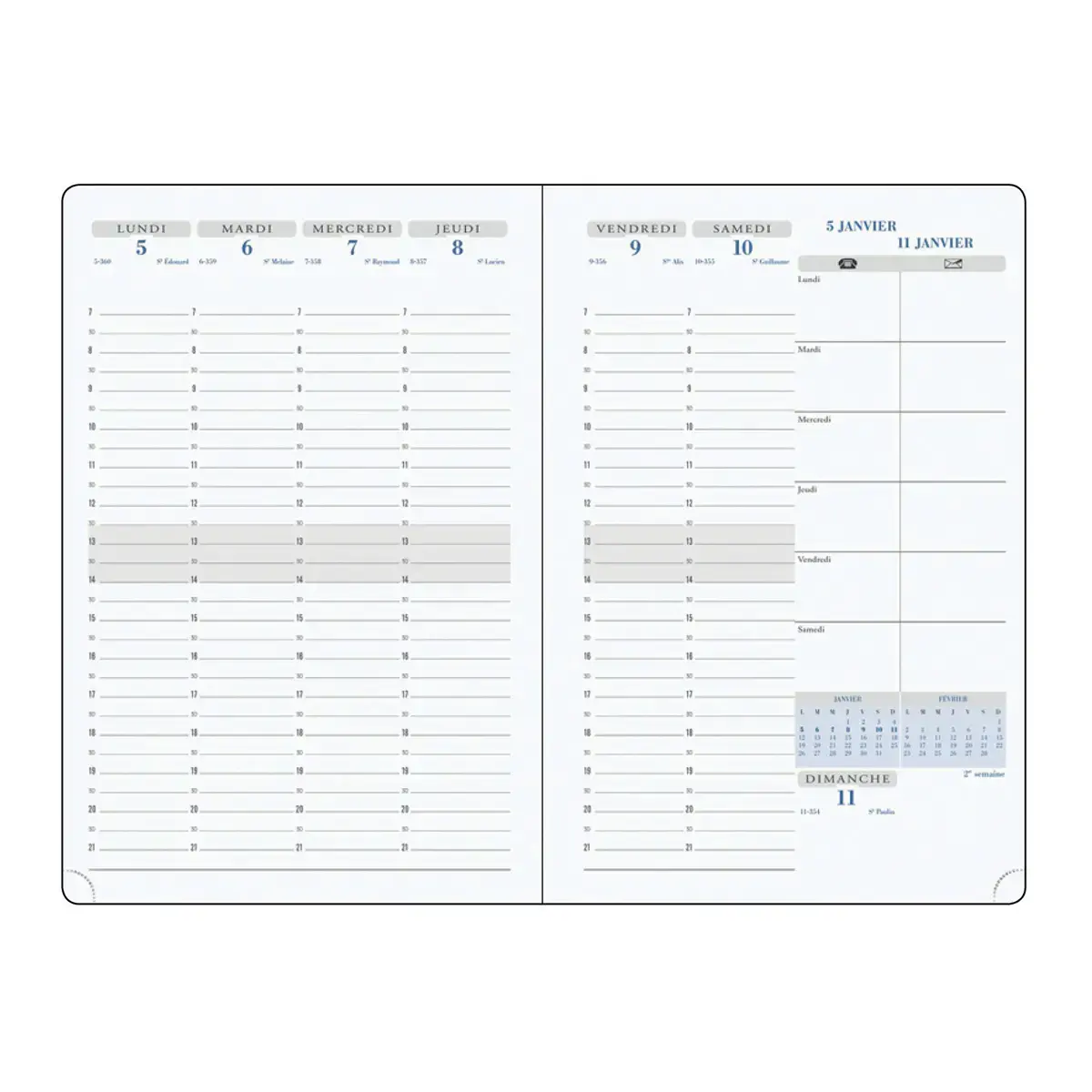 Agenda semainier Winner - 15 x 21cm - Septembre à septembre - Noir - EXACOMPTA photo du produit