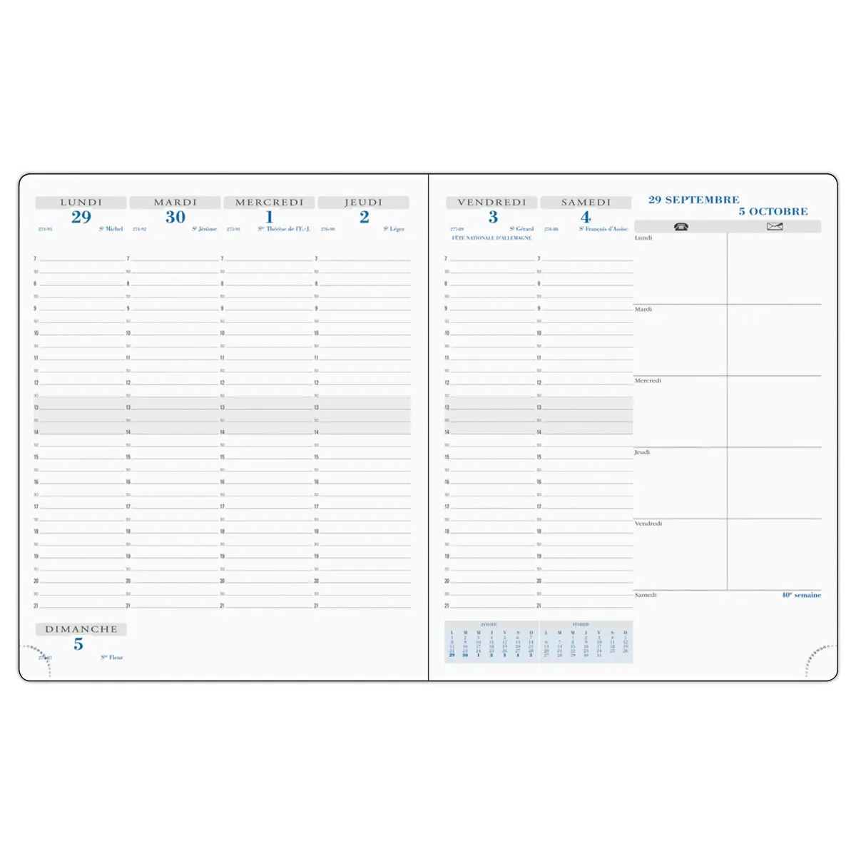 Agenda semainier  Winner - 18,5x22,5 cm - Bleu foncé - Septembre à septembre - EXACOMPTA photo du produit