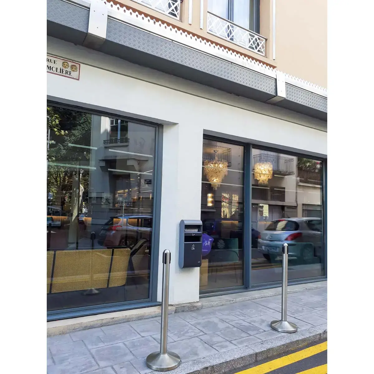 Cendrier mural avec corbeille - Anthracite - Probbax photo du produit