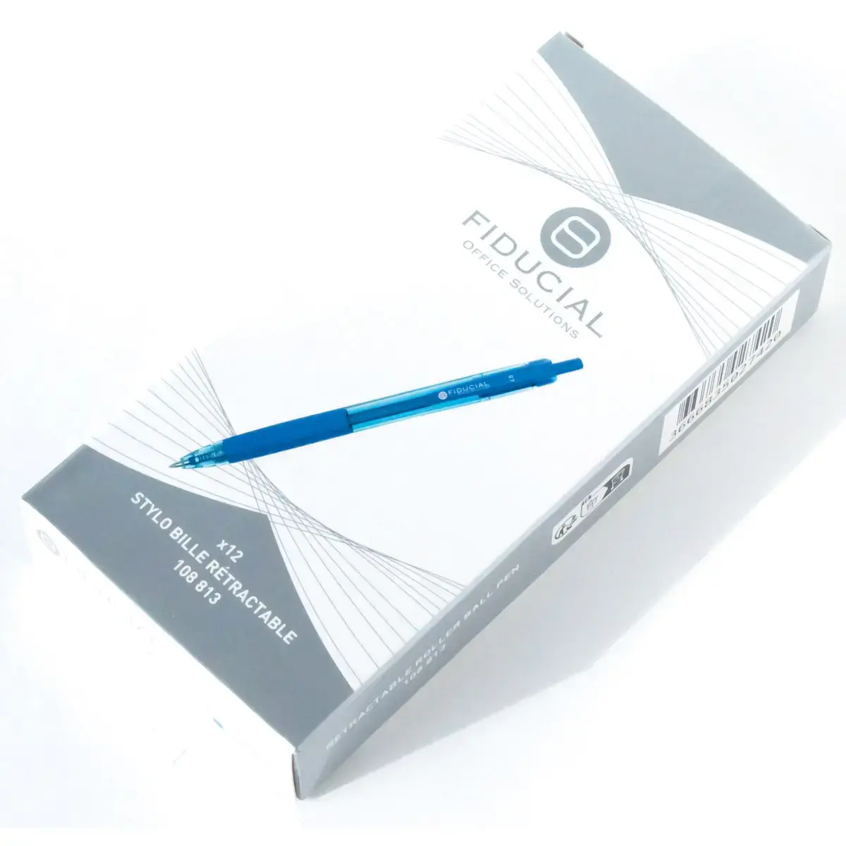 Stylo bille rétractable - Avec grip - Ecriture moyenne - Bleu - Fiducial photo du produit