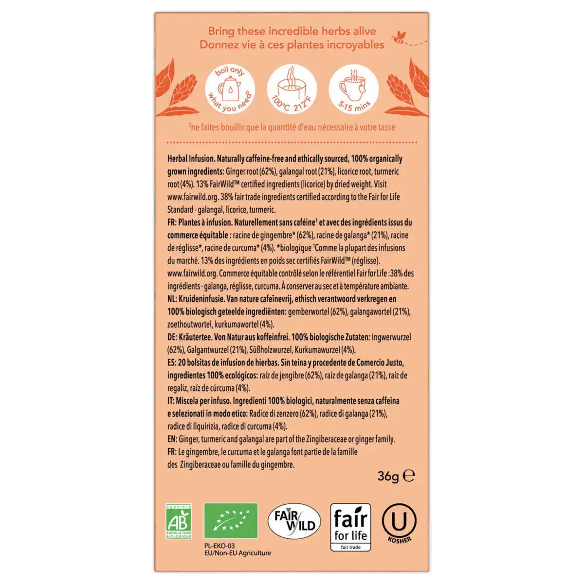 20 Infusion - Trois Gingembres - Pukka photo du produit