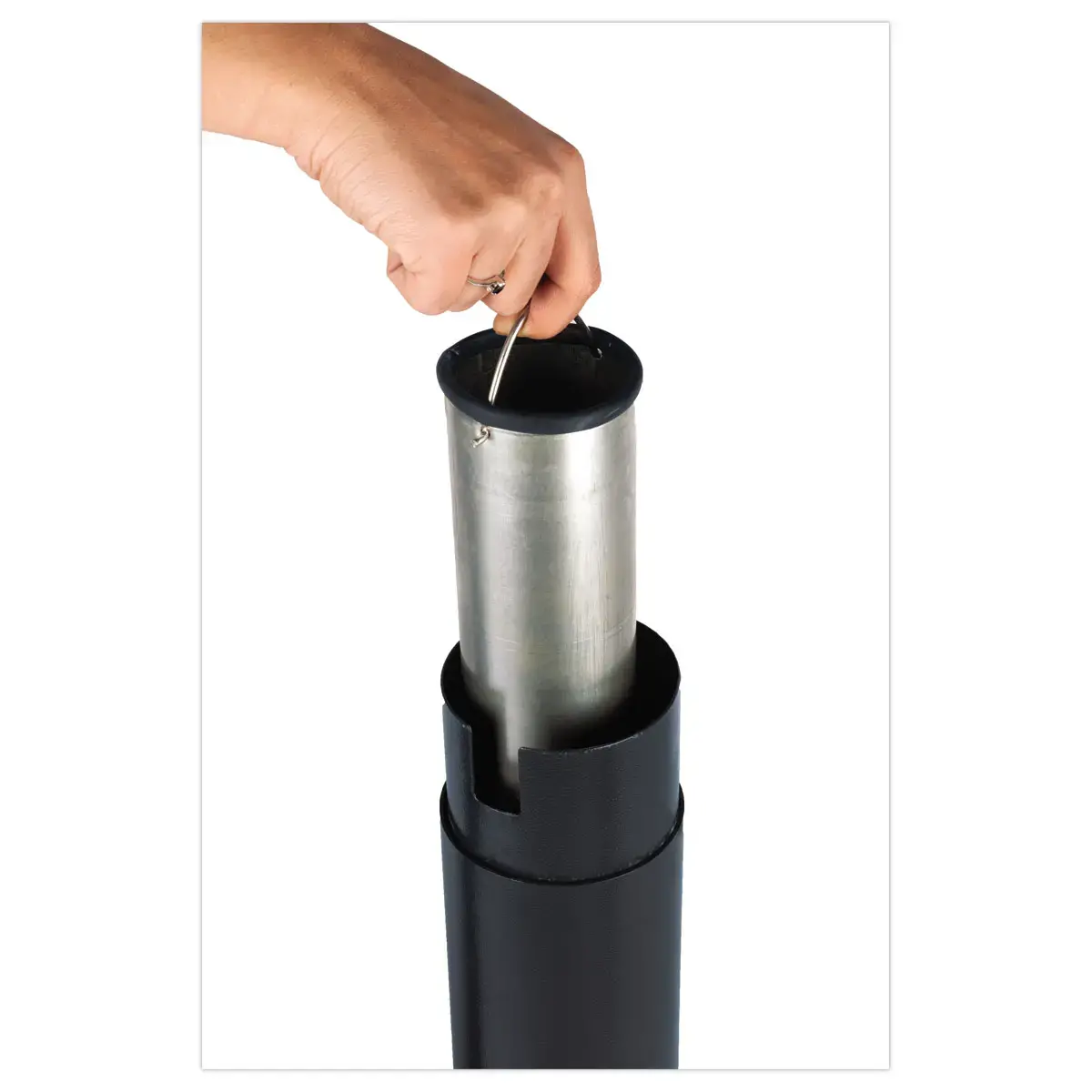 Cendrier tubulaire - 3L - Anthracite - Probbax photo du produit