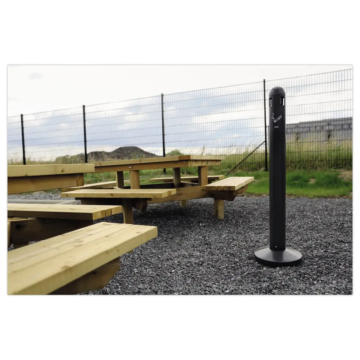 Cendrier tubulaire - 3L - Anthracite - Probbax photo du produit