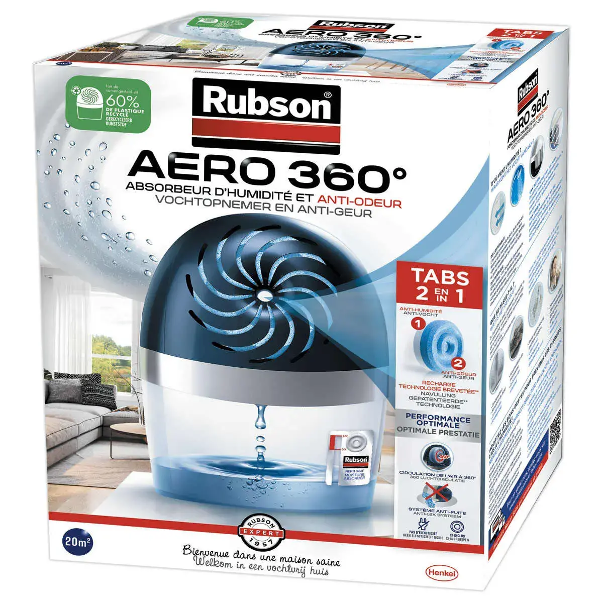 Absorbeur d'humidit&eacute; 360&deg; Rubson Aero photo du produit