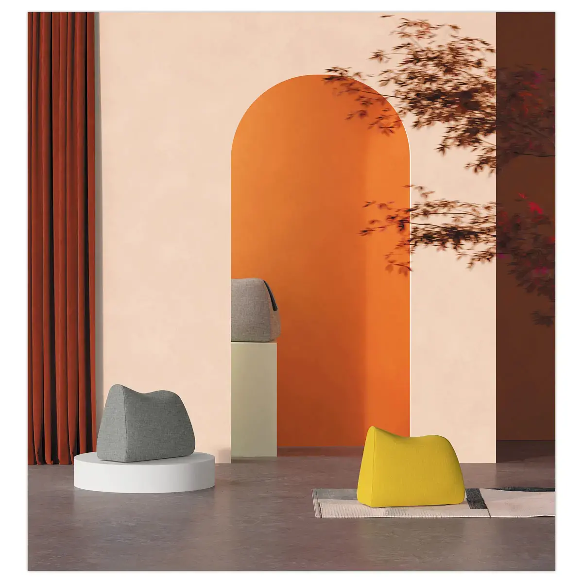 Pouf selle de cheval - Tissu photo du produit