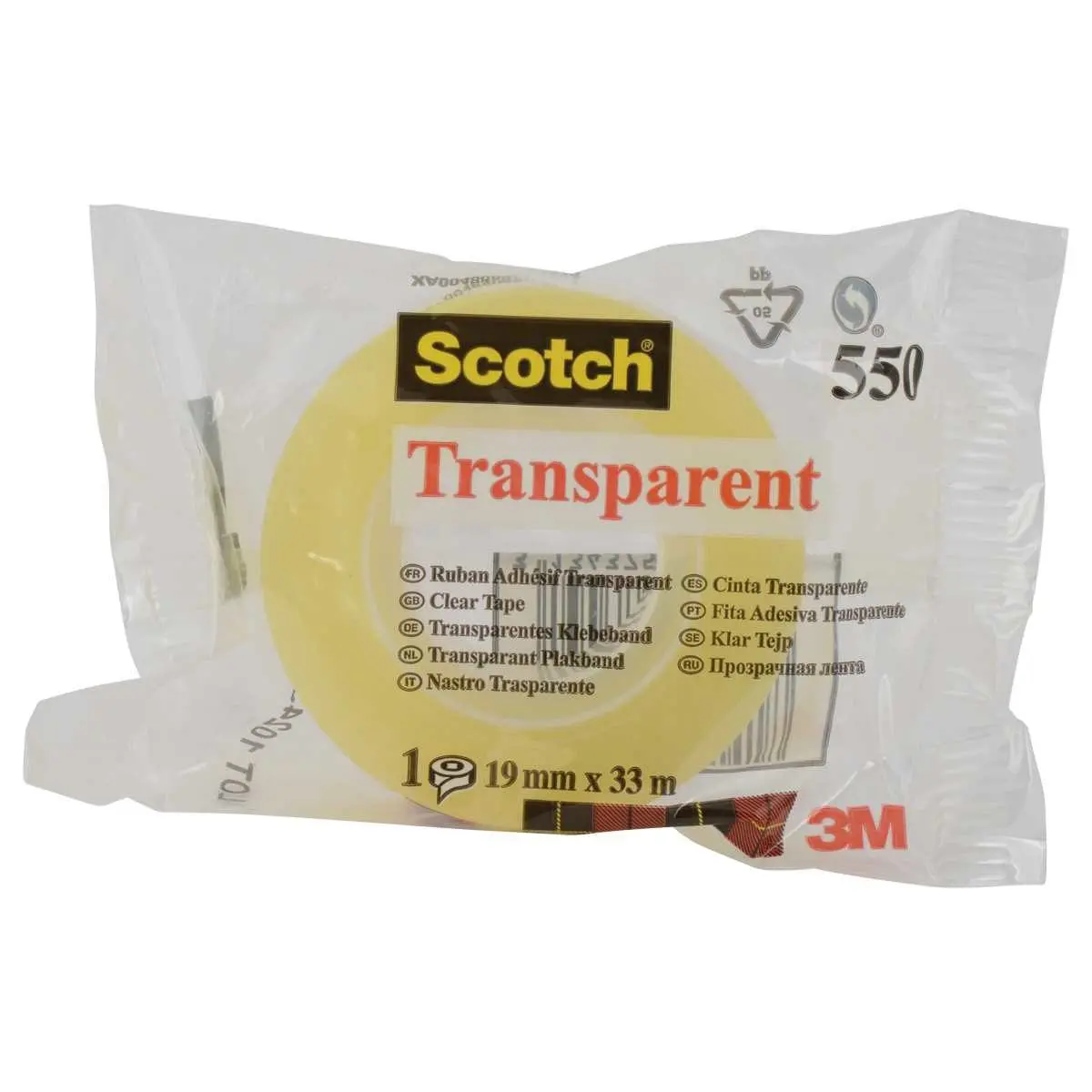 Rouleau de Scotch 550 transparent et brillant - Ruban adhésif - SCOTCH photo du produit