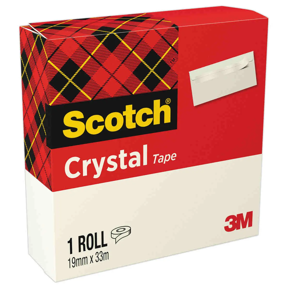 Rouleau d'adhésif transparent SCOTCH Crystal 600 - 33 m x 19 mm photo du produit
