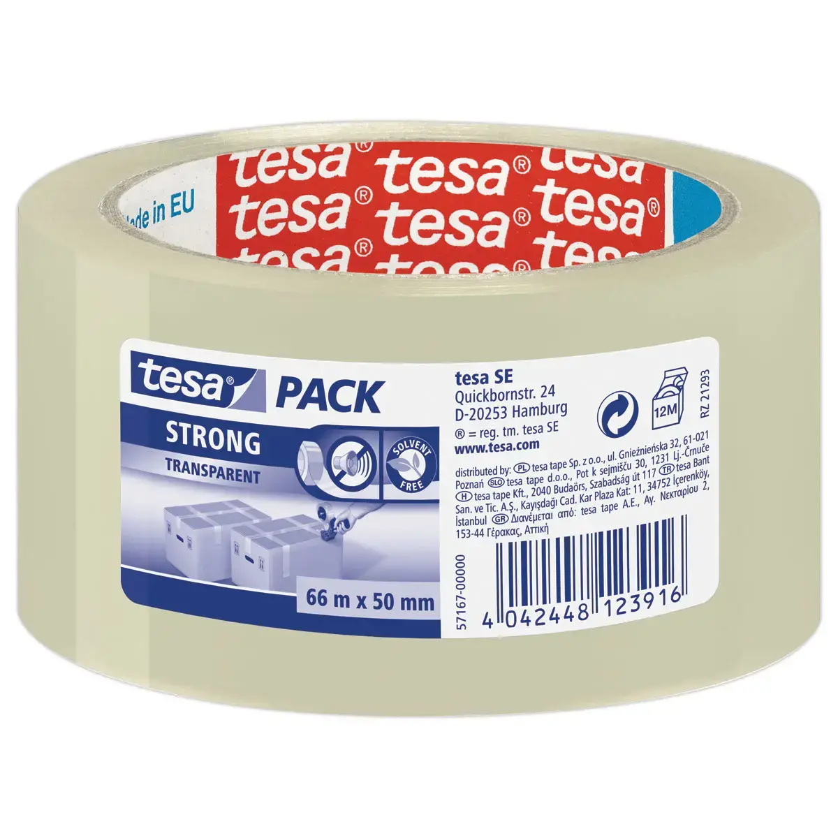 Rouleau d'adh&eacute;sif transparent d'emballage sans solvant - Tesa photo du produit