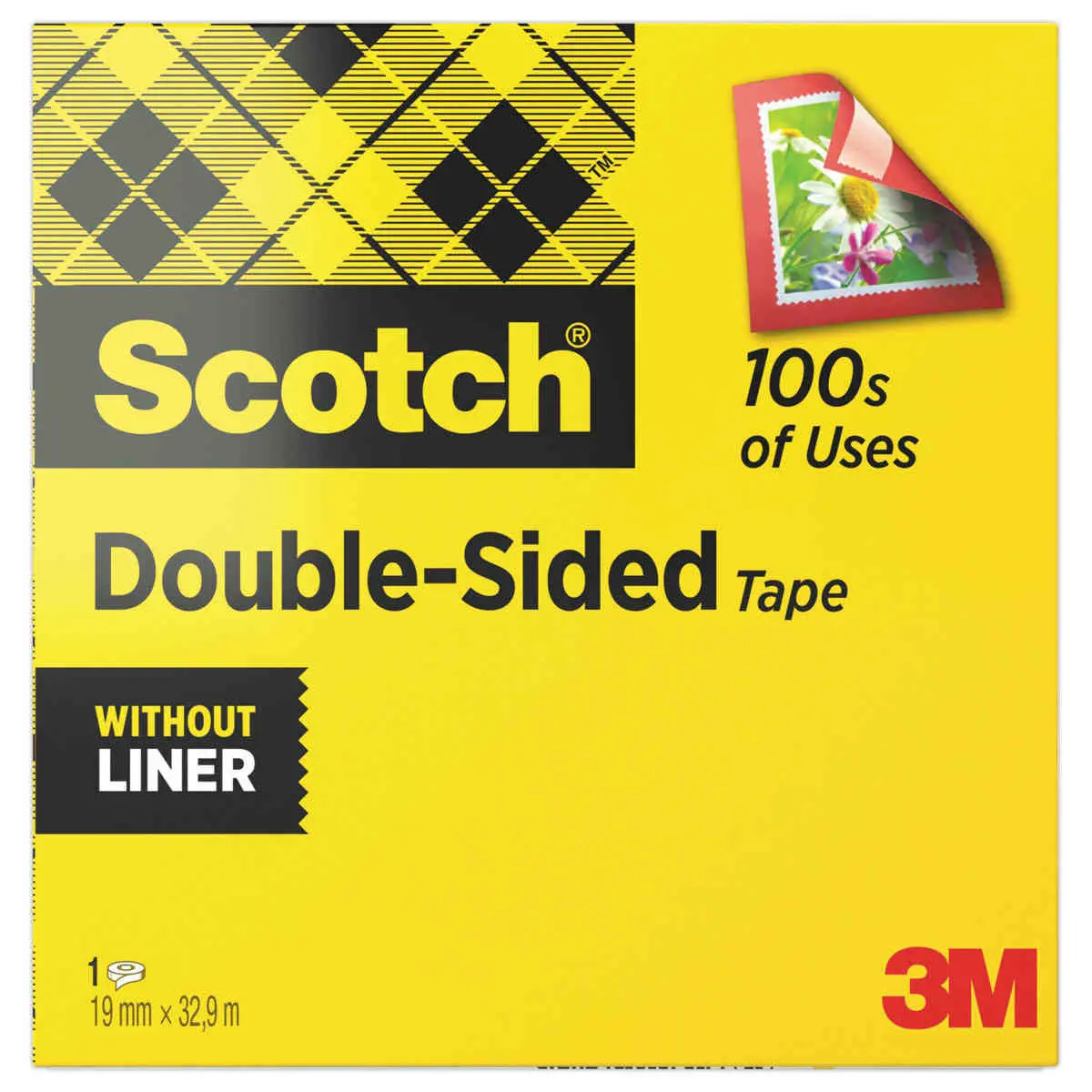Rouleau d'adhésif double face - 33 m x 19 mm - 3M SCOTCH photo du produit