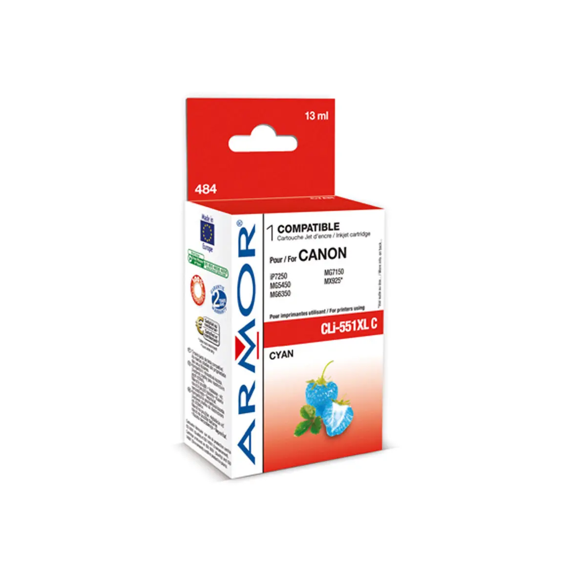 Cartouche éq. CANON CLi-551XL - Haute capacité - Cyan - OWA photo du produit