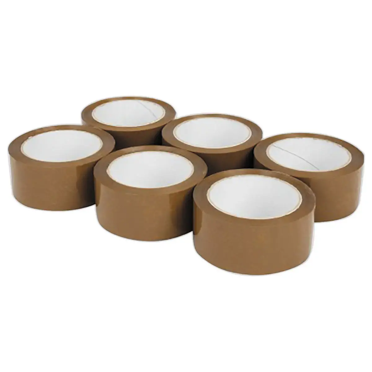 6 Adh&eacute;sifs plastique &eacute;conomique - 66 m x 48 mm - Havane photo du produit