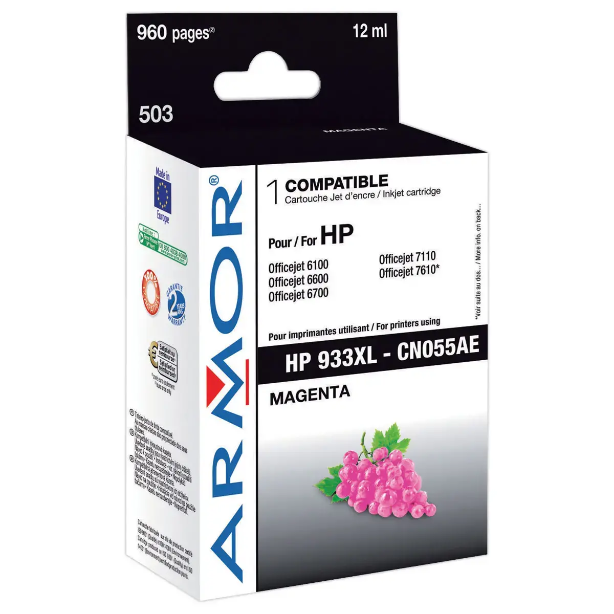 Cartouche éq. HP 933XL - Haute capacité - Magenta - OWA photo du produit
