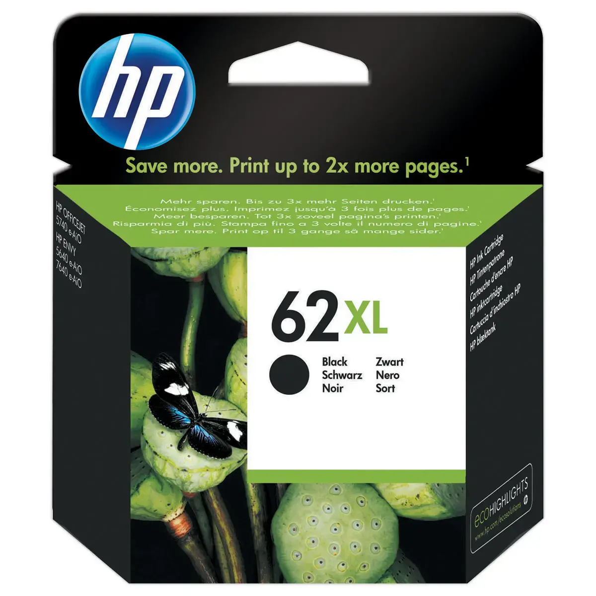 Cartouche d'encre noire 62XL C2P05AE - HP photo du produit