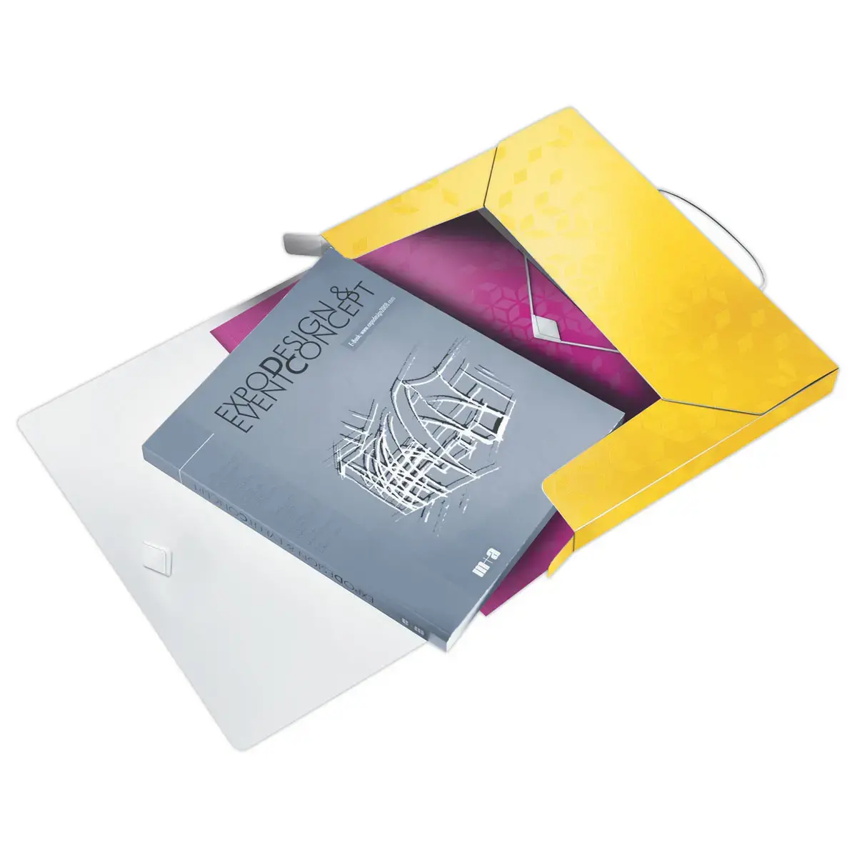 Boîte de classement plastique WOW - Jaune - Leitz photo du produit