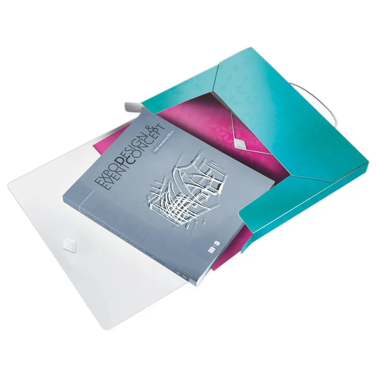Boîte de classement plastique WOW - Turquoise - Leitz photo du produit