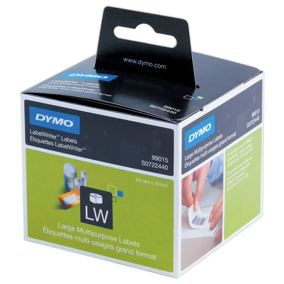 Rouleau de 320 &eacute;tiquettes blanches LabelWriter multi-usages - 54 x 70 mm - Dymo photo du produit