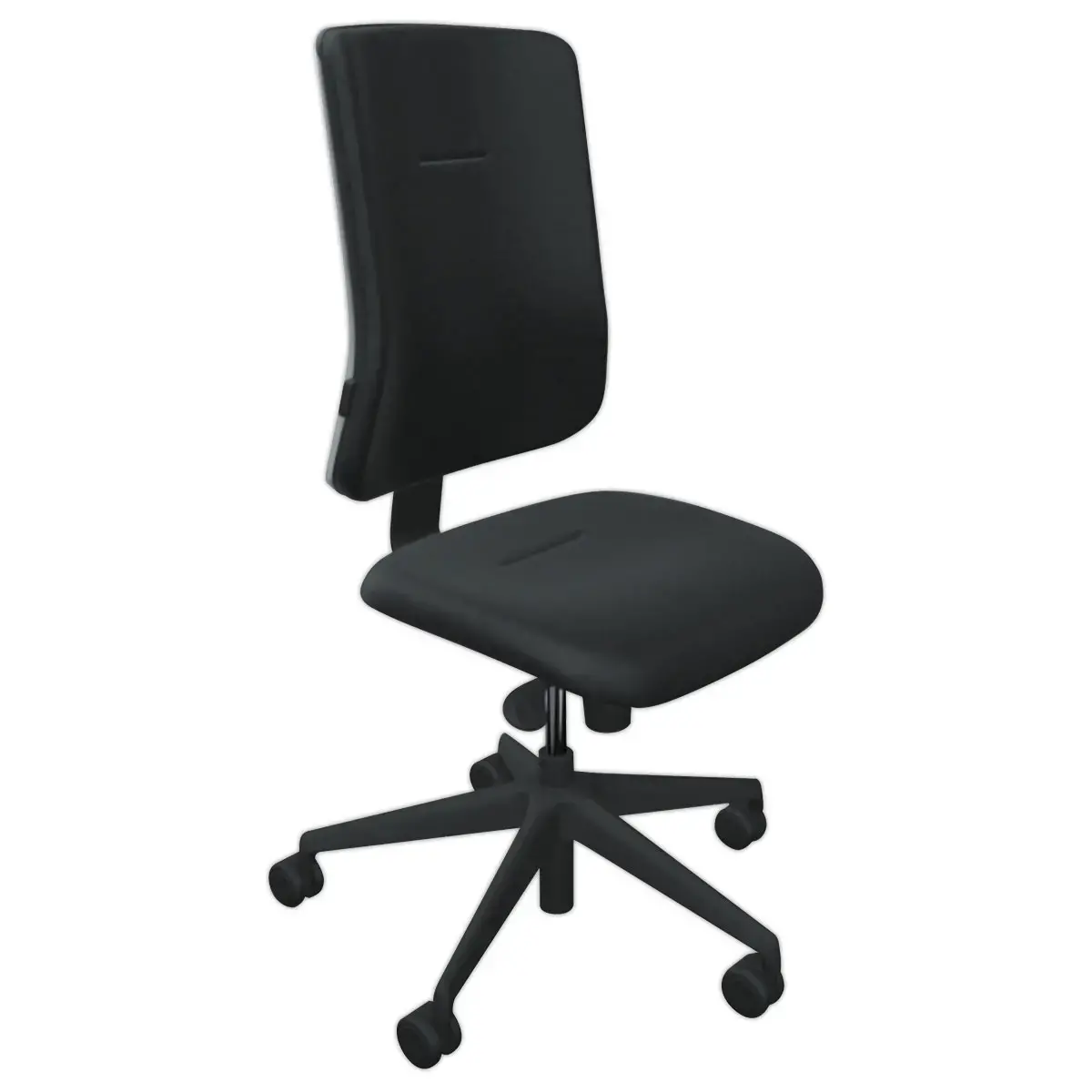 Si&egrave;ge de bureau synchrone ATILA tissu noir avec glissi&egrave;re d'assise mont&eacute; photo du produit