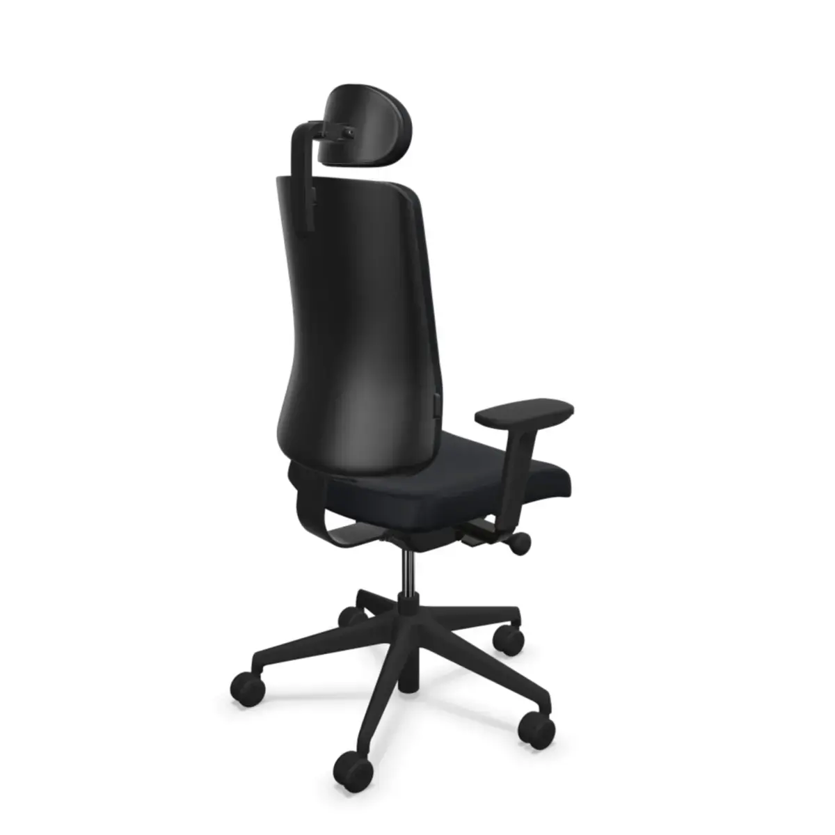 Siège ATILA ERGO tissu noir accotoirs 4D et têtière 3D monté photo du produit