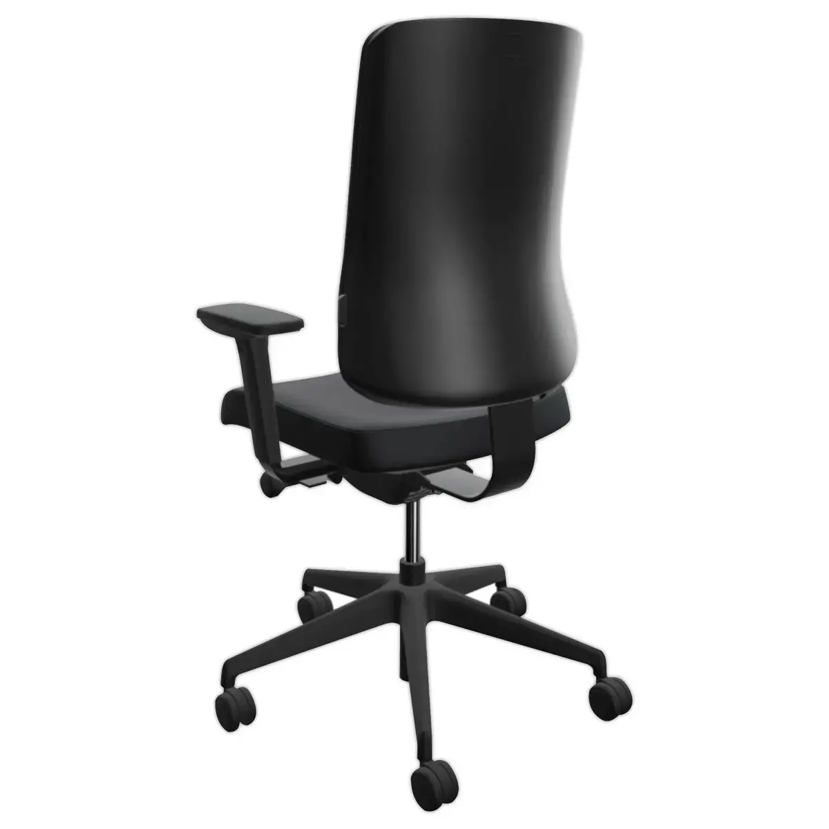 Si&egrave;ge de bureau ergonomique synchrone ATILA tissu noir accotoirs 4D mont&eacute; photo du produit
