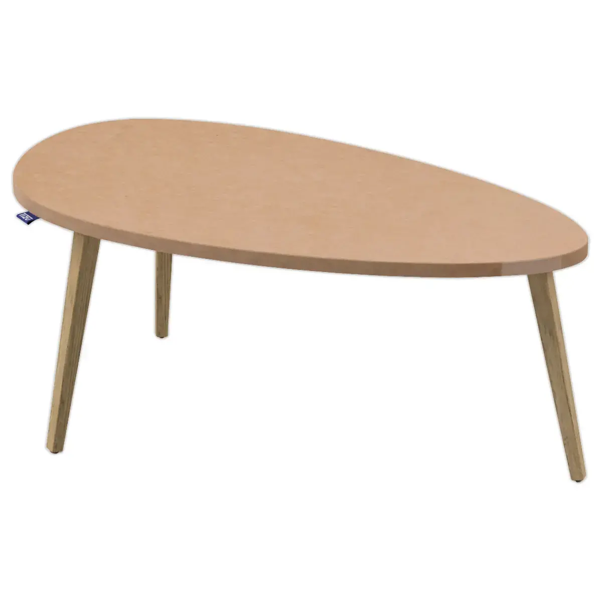 Table basse upcycl&eacute;e Bellecombe - 95 x P 50 cm - Camel photo du produit