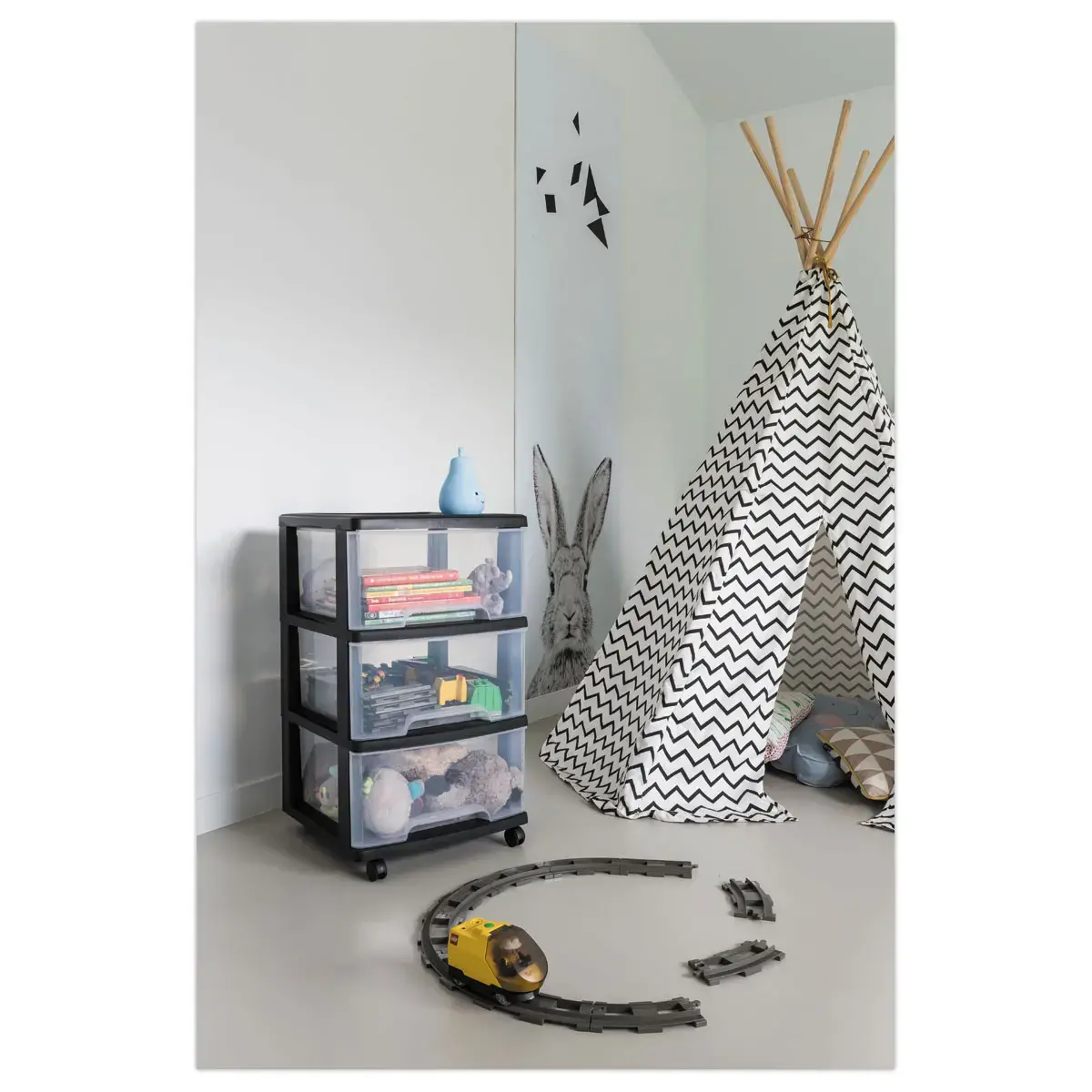 Tour de rangement - 3 X 20 L - Avec roues - Curver photo du produit