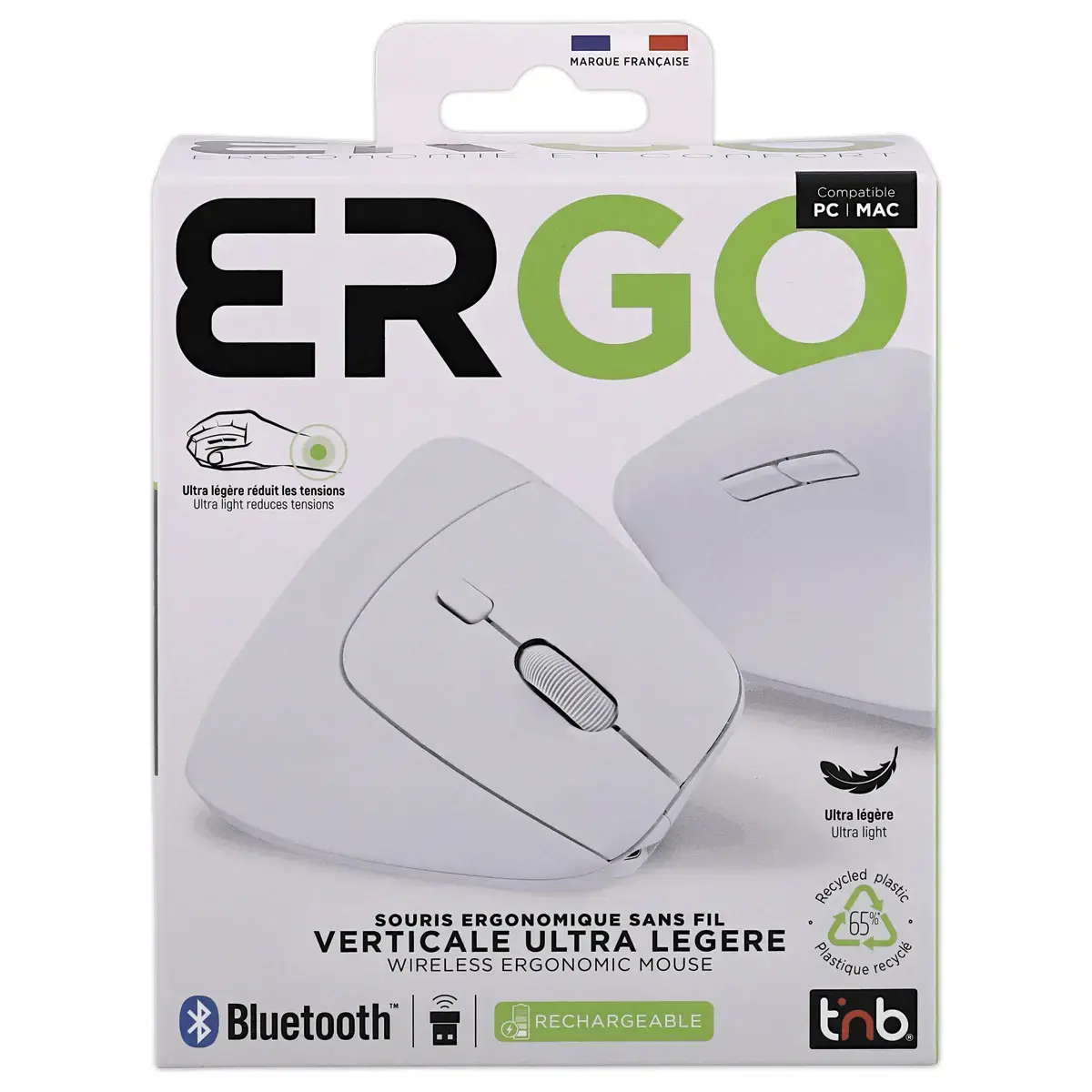 Souris ergo verticale - Blanc - T'NB photo du produit