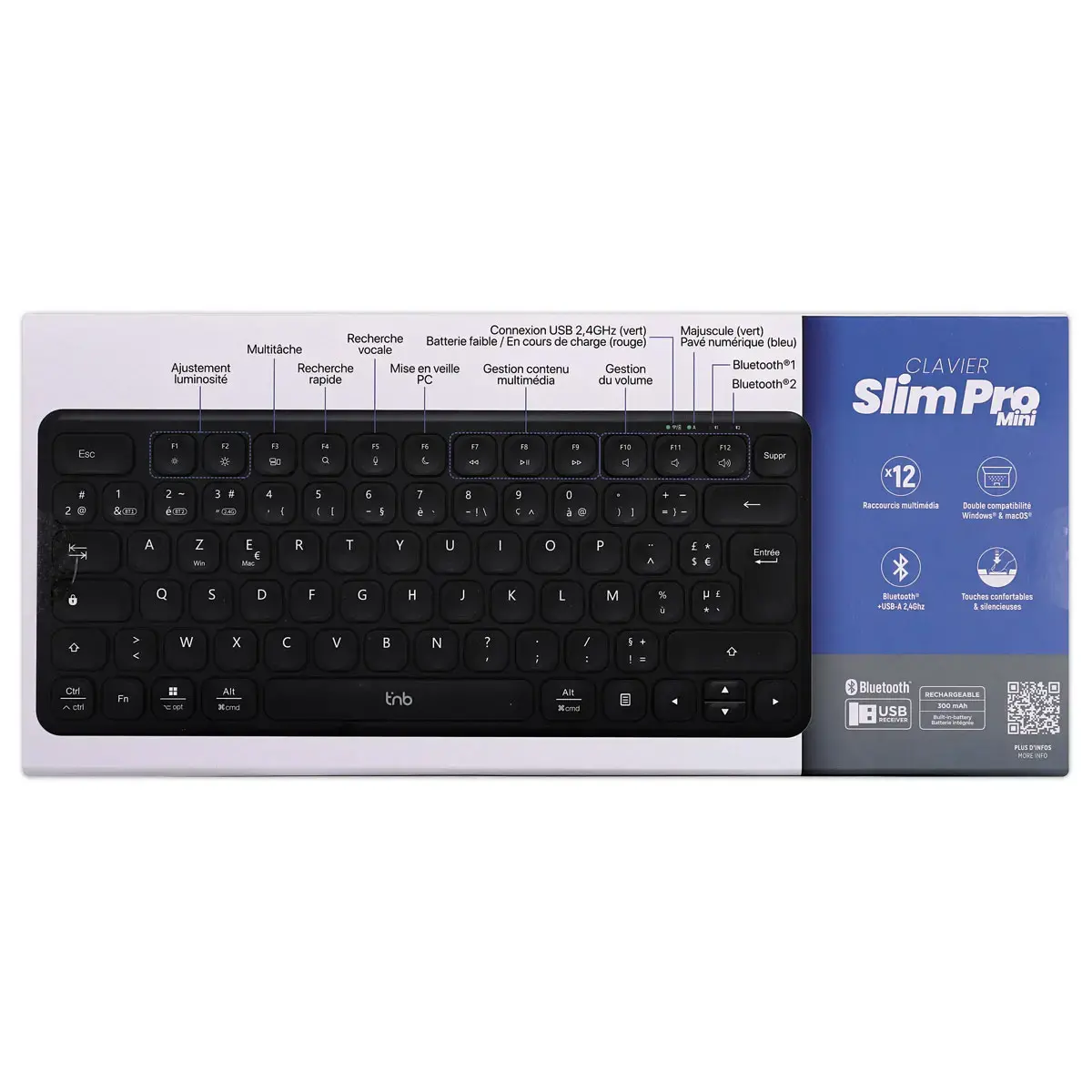 Clavier Bluetooth PRO - Rechargeable - T'NB photo du produit