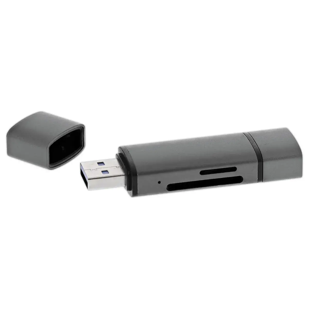 Lecteur Cartes 3 ports USB 3.0 - Aluminium - T'NB photo du produit