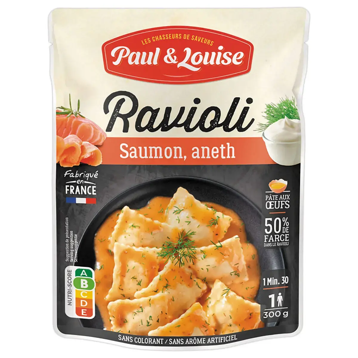 Plat cuisin&eacute; Ravioli Saumon Aneth - 300 g - PAUL & LOUISE photo du produit