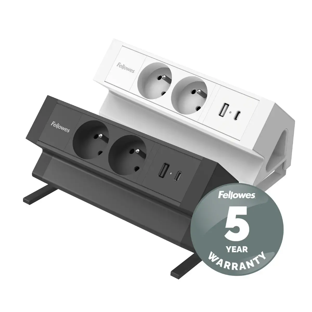 Unité d'électrification Power Desk 2 - USB-A & USB-C - Noir - Fellowes photo du produit