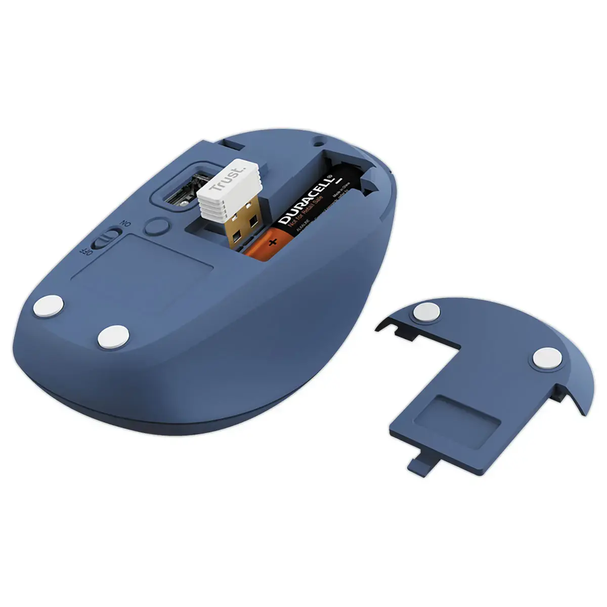 Souris Sans Fil Yvi+ Multi-Appareils - Autonomie 12 mois - Bleu - Trust photo du produit