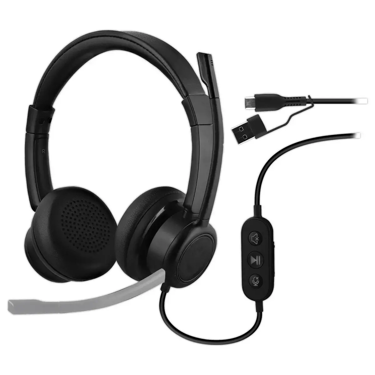 Micro Casque Professionnel ACTIV200S USB-A & USB-C - T'B photo du produit