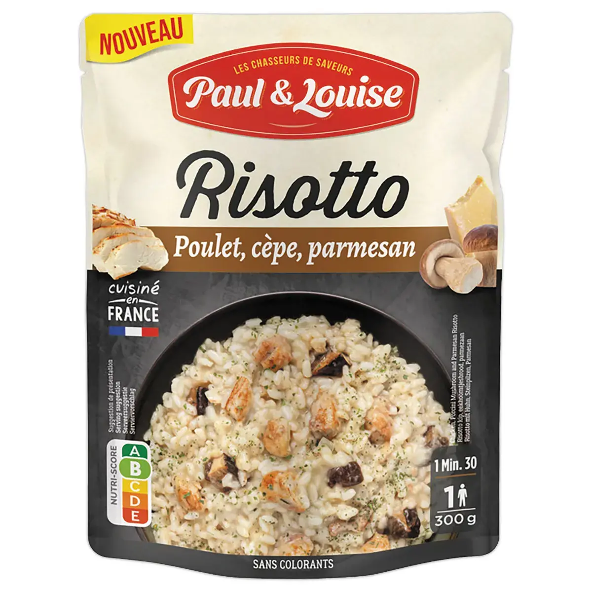 Plat cuisin&eacute; Risotto Poulet C&egrave;pes - 300 g - PAUL & LOUISE photo du produit