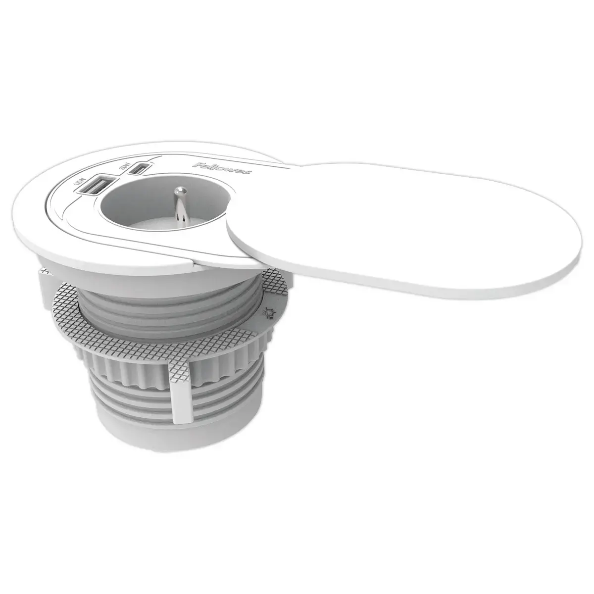 Prise Encastrable - Power Spot - USB-A & USB-C - Blanc - Fellowes photo du produit