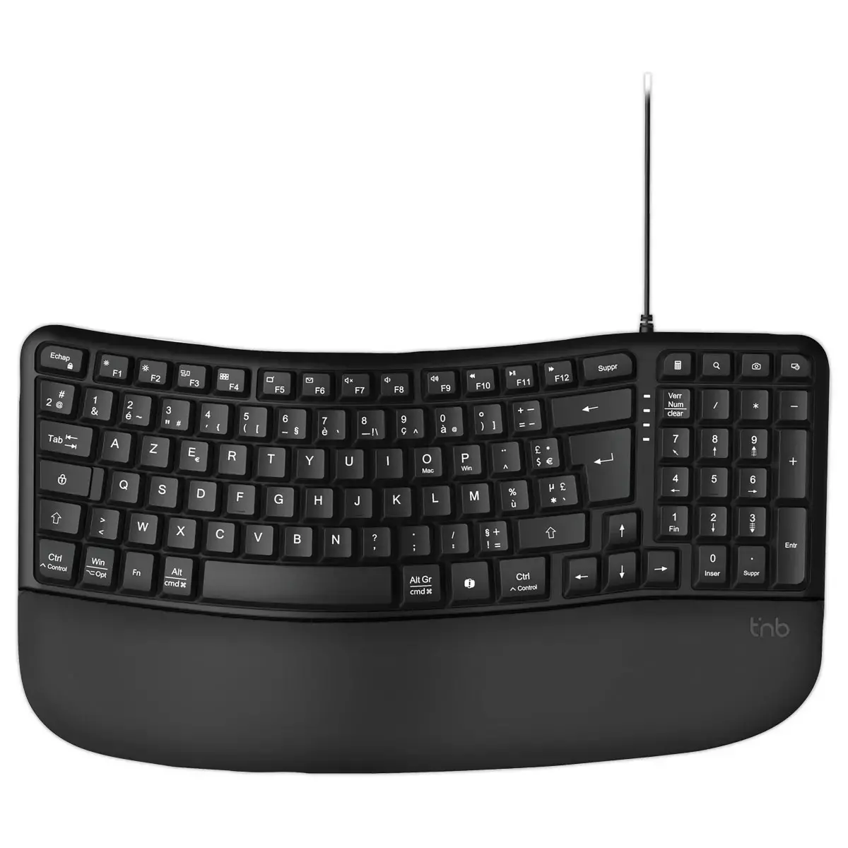 Clavier Filaire Ergonomique & Confortable avec Repose-Poignet - T'NB photo du produit