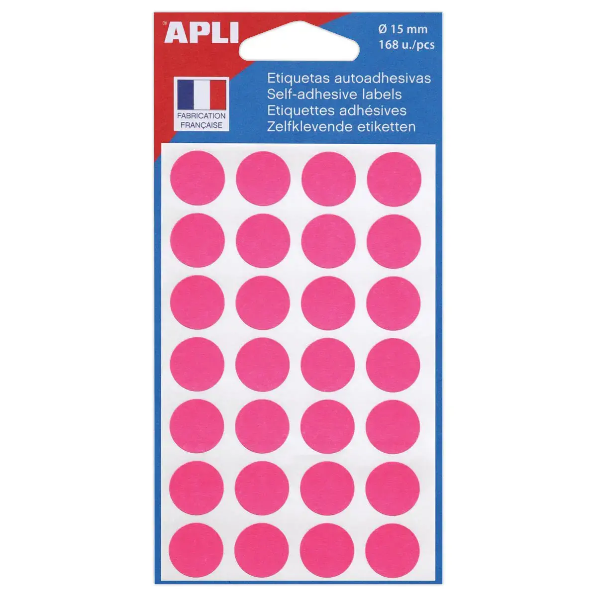 Pastilles gommettes de signalisation rondes, &Oslash;15 mm - rose photo du produit