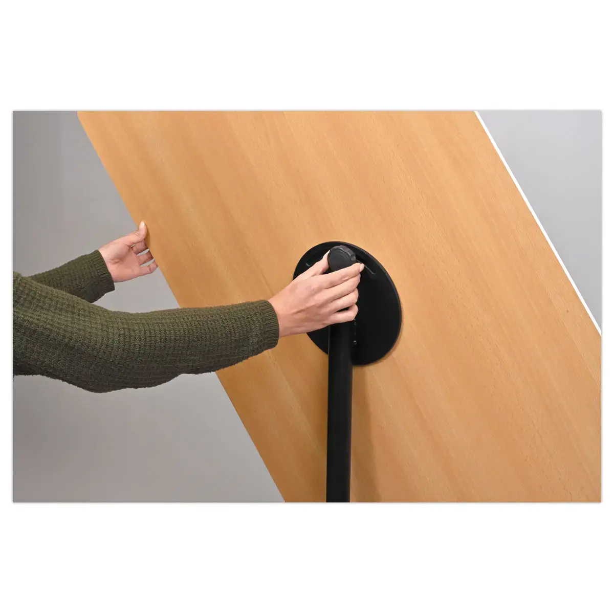 Tableau Pivotant 90° à Roulettes en Acier Céramique & Bois Naturel - Legamaster photo du produit