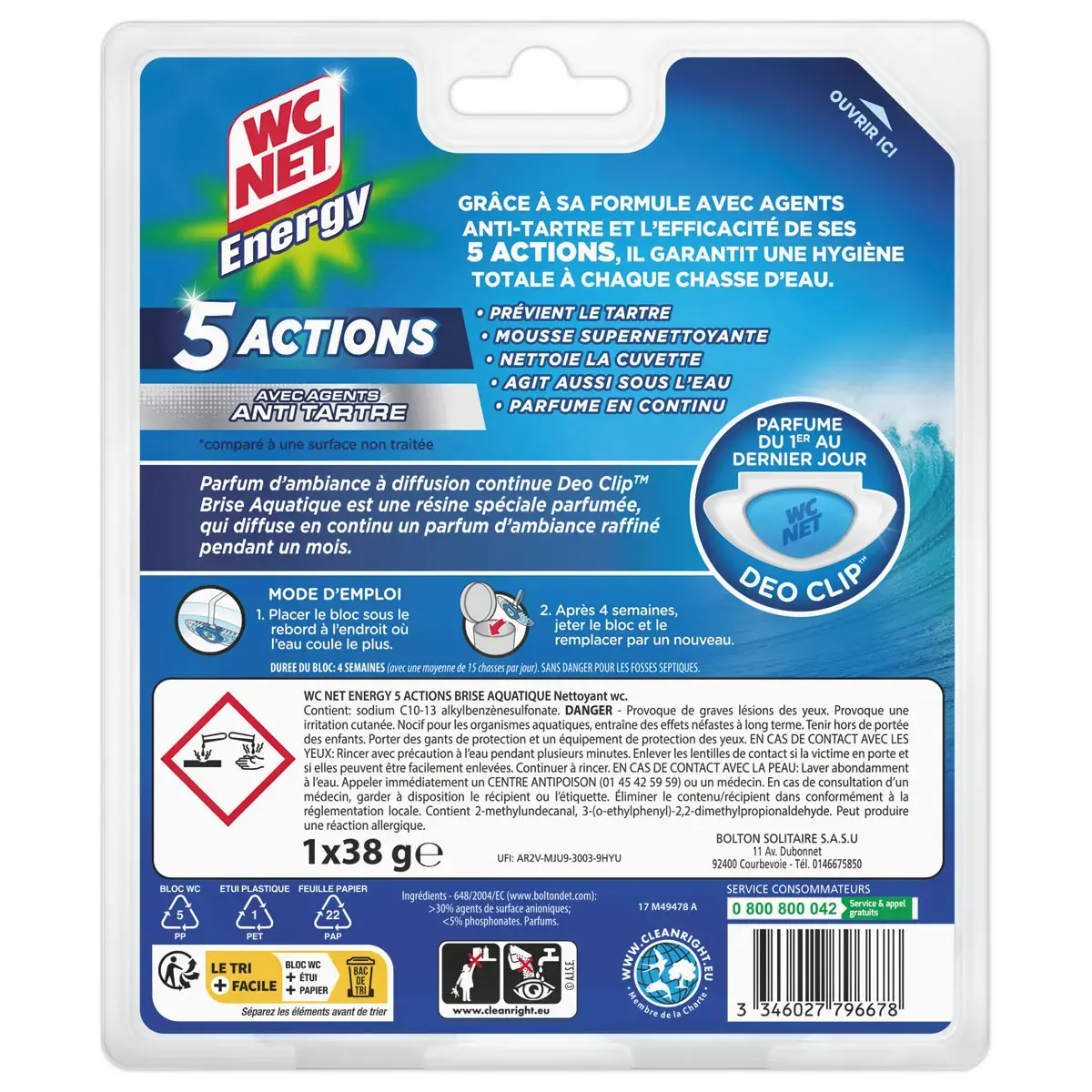 Bloc WC Anti Tartre- 5 Actions - Wc Net photo du produit