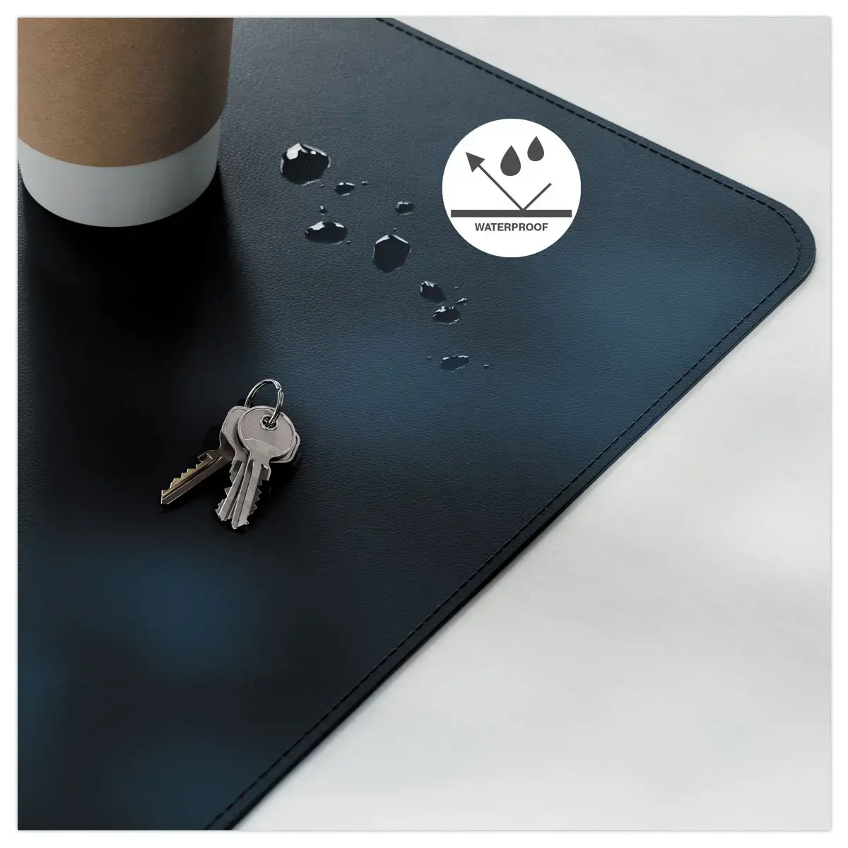 Grand sous-main tapis de bureau - Bleu fonc&eacute; photo du produit