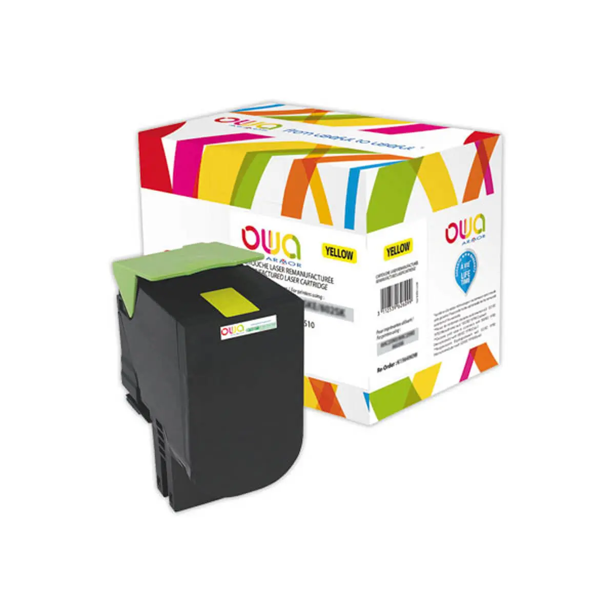Toner éq. LEXMARK 70C2HYE, LEXMARK 70C2HY0 - Haute capacité - Jaune - OWA photo du produit