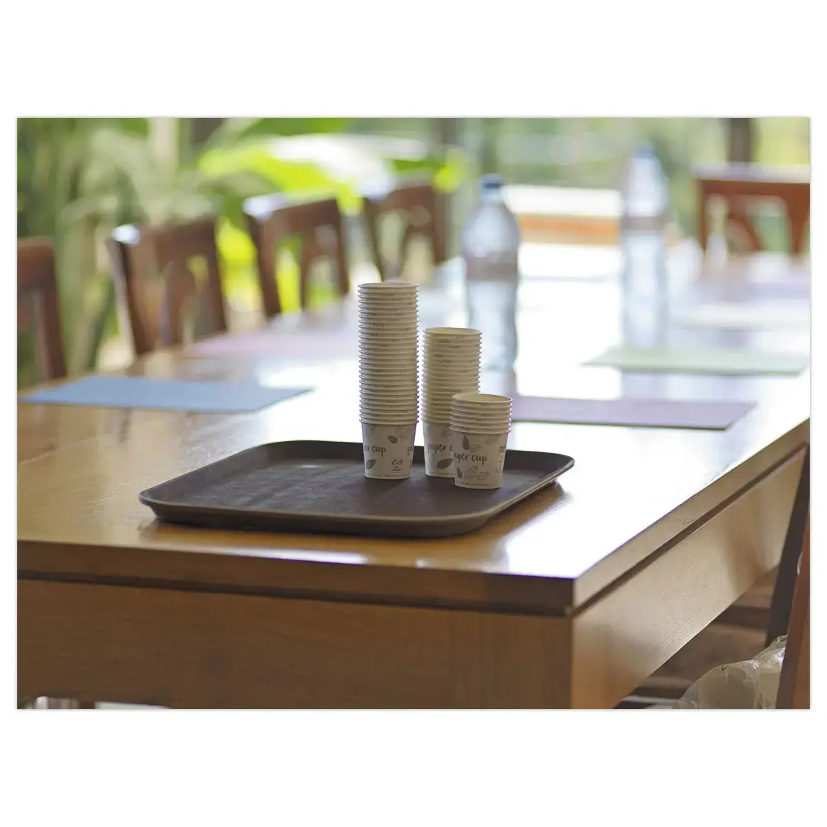 Plateau De Service Rectangulaire Anthracite - 53x37x3 Cm - Incassable, Lave-Vaisselle, Poignées - Pratique Et Élégant