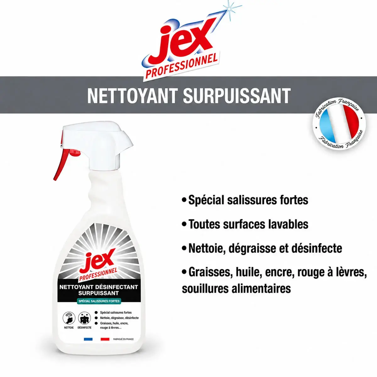 Spray nettoyant surpuissant - 500 ml - Jex Pro photo du produit