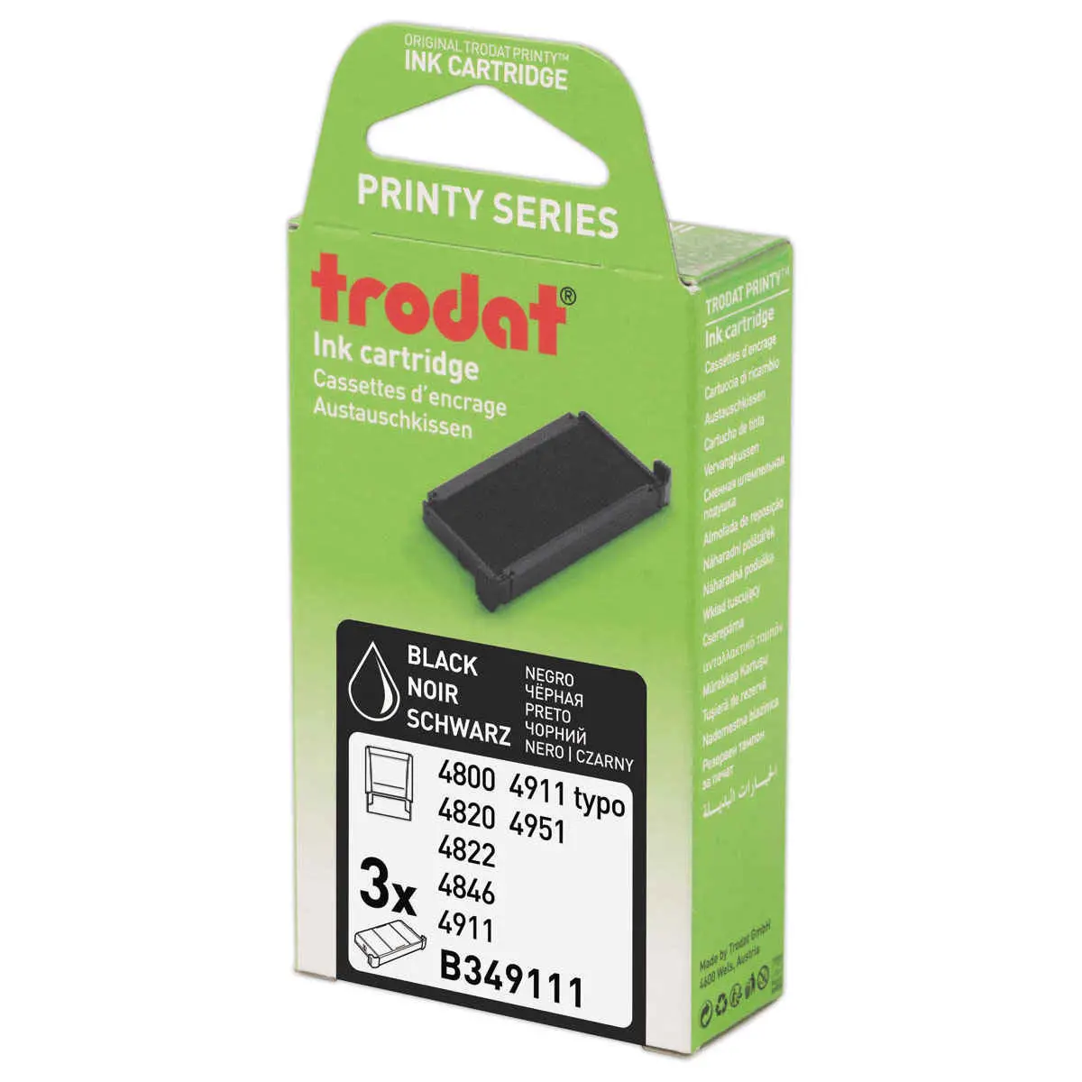 3 Encriers 4911 - Noir - Trodat photo du produit