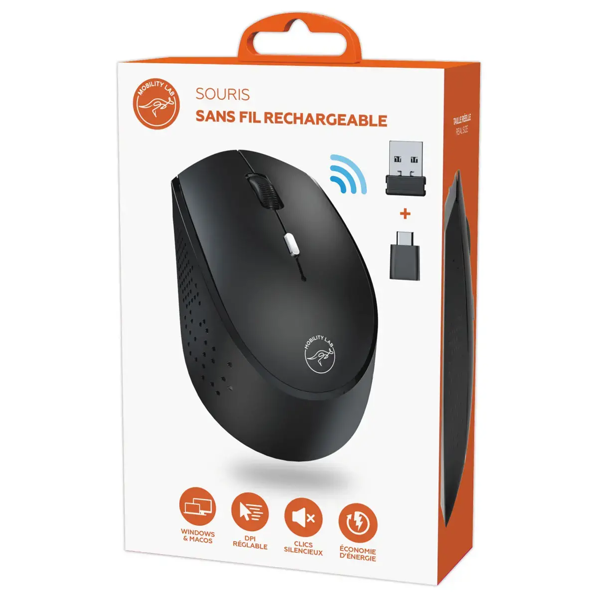 Souris Sans Fil Dual Dongle USB-C - Rechargeable - Mobility Lab photo du produit
