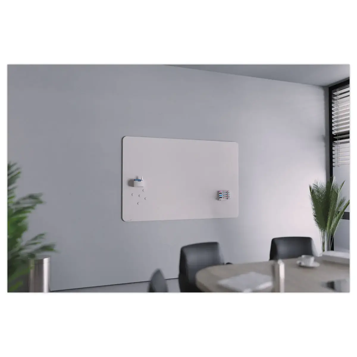 Tableau en Verre Mat Magnétique 100x200 + Kit - Gris- Legamaster photo du produit