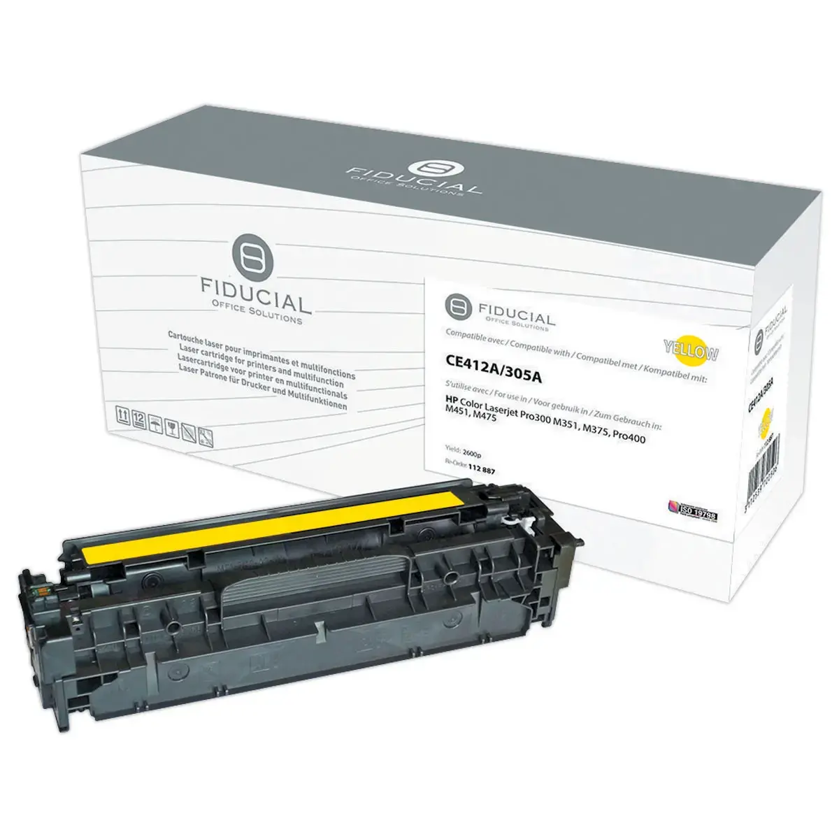 Toner remanufacturé éq. HP CE412A - Jaune photo du produit