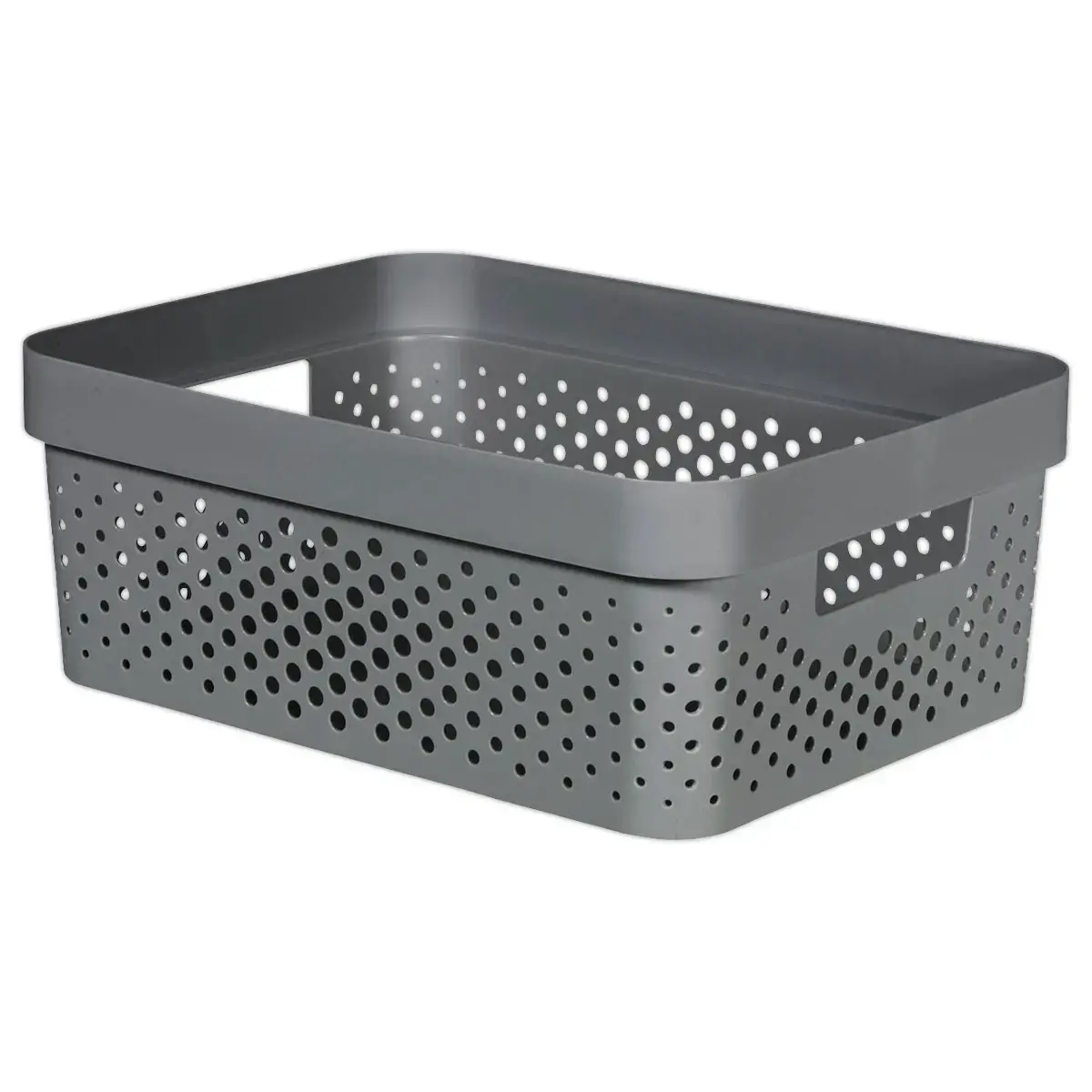 Panier Infinity Dots 11L - Recycl&eacute; - Gris - Curver photo du produit